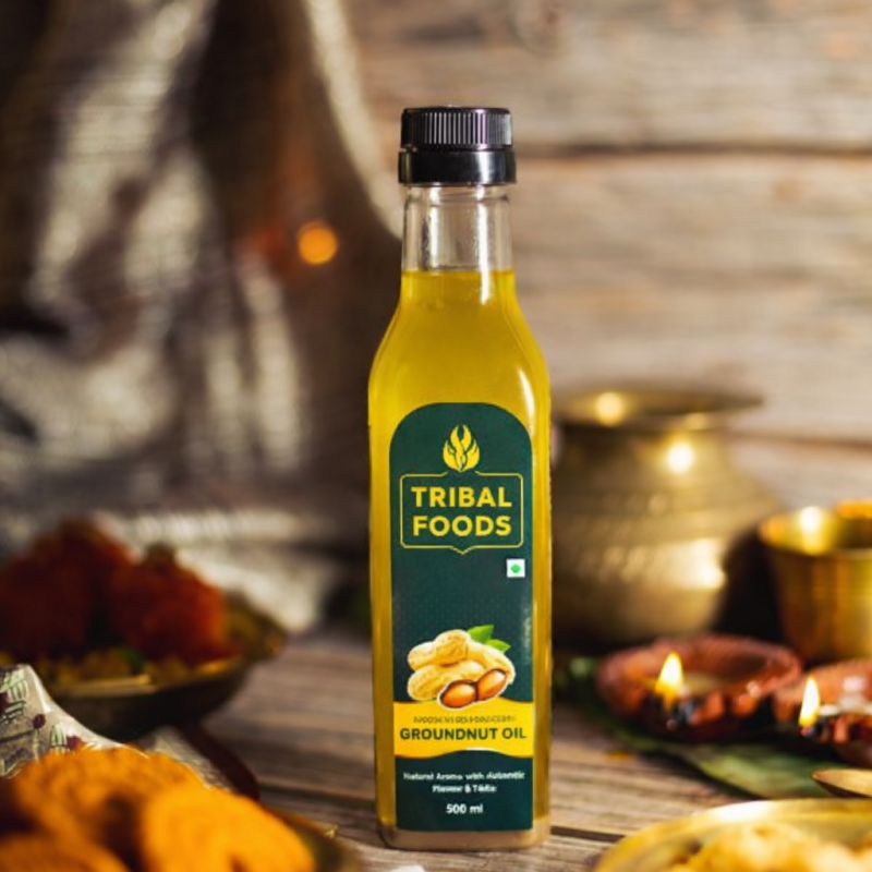 Wood-Pressed Groundnut Oil (Cold Pressed)